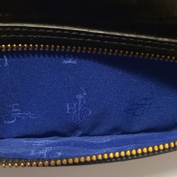 Cole Haan Black Croc-Embossed Clutch with Gold Accent - Picture 5 of 8